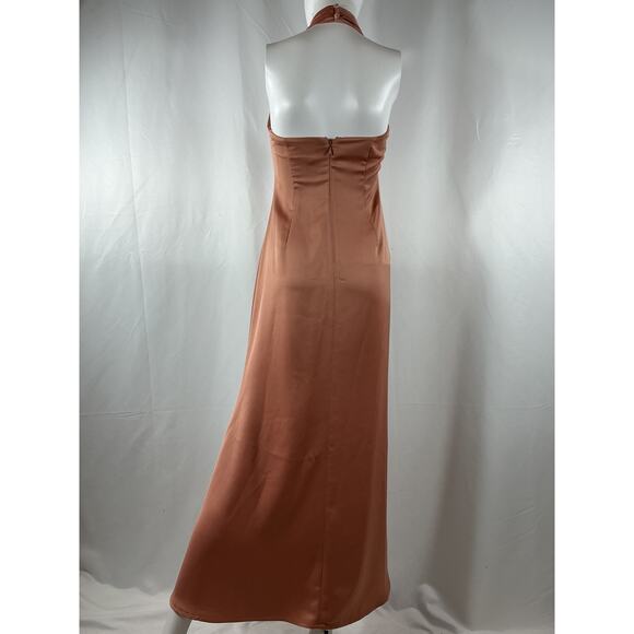 Bhldn 'Ruby' Pink Satin Charmeuse Dress Size 0 - Picture 3 of 4